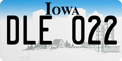 IA license plate DLE022