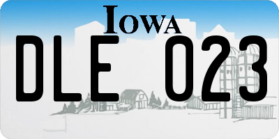 IA license plate DLE023
