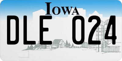 IA license plate DLE024