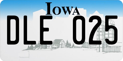 IA license plate DLE025