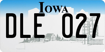 IA license plate DLE027