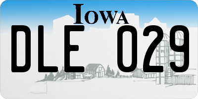 IA license plate DLE029