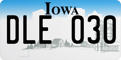 IA license plate DLE030