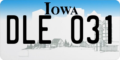 IA license plate DLE031