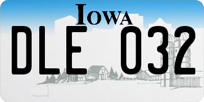 IA license plate DLE032