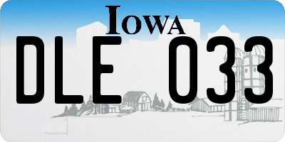 IA license plate DLE033