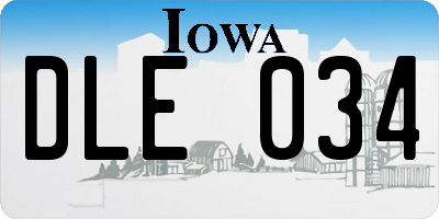 IA license plate DLE034