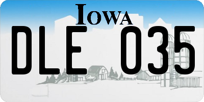 IA license plate DLE035