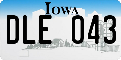IA license plate DLE043