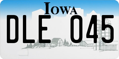 IA license plate DLE045