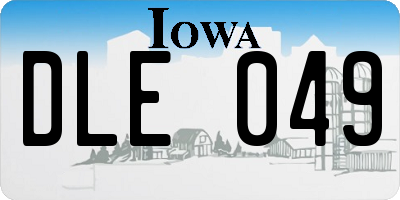 IA license plate DLE049