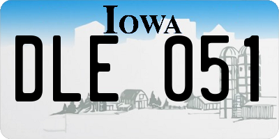 IA license plate DLE051