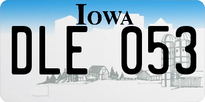 IA license plate DLE053