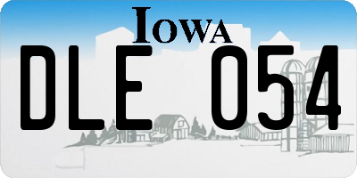 IA license plate DLE054