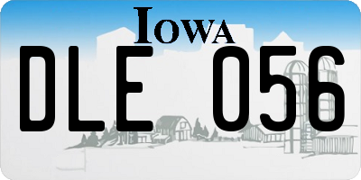 IA license plate DLE056
