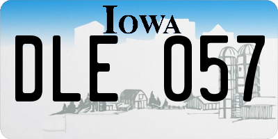 IA license plate DLE057