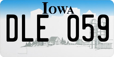 IA license plate DLE059