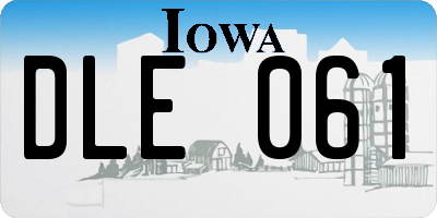 IA license plate DLE061