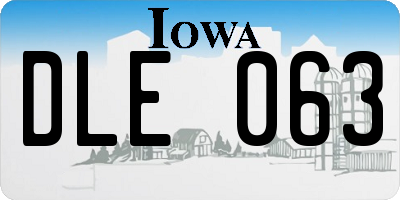 IA license plate DLE063