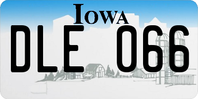 IA license plate DLE066