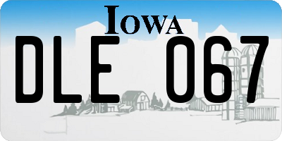 IA license plate DLE067