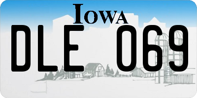 IA license plate DLE069