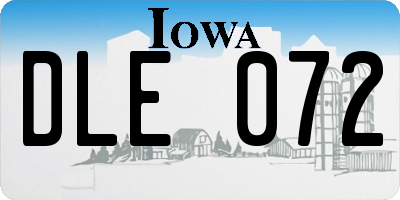 IA license plate DLE072