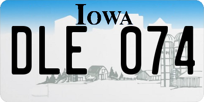 IA license plate DLE074