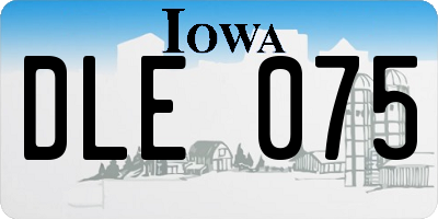 IA license plate DLE075