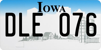 IA license plate DLE076