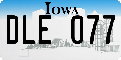 IA license plate DLE077