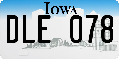 IA license plate DLE078