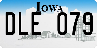 IA license plate DLE079