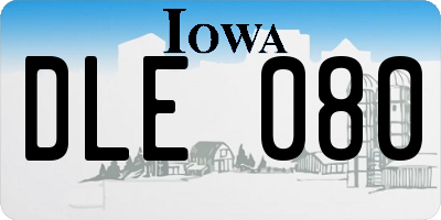 IA license plate DLE080