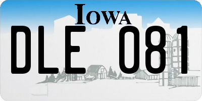 IA license plate DLE081