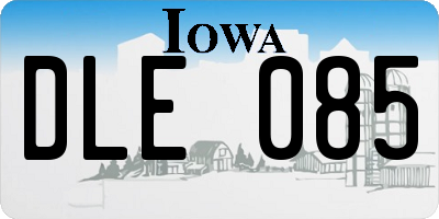 IA license plate DLE085