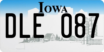 IA license plate DLE087