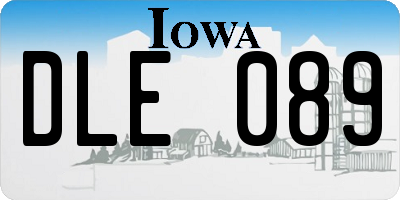 IA license plate DLE089
