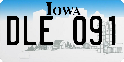 IA license plate DLE091