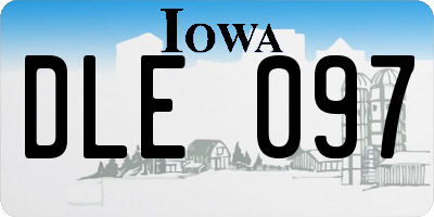 IA license plate DLE097
