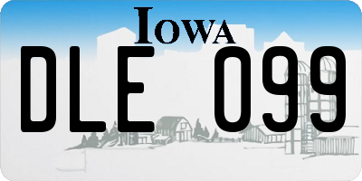 IA license plate DLE099