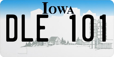 IA license plate DLE101