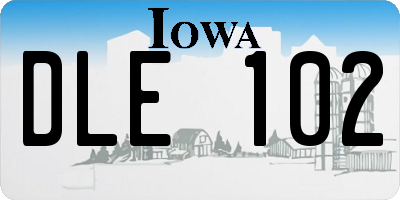 IA license plate DLE102