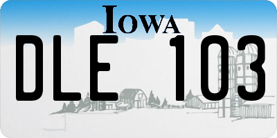 IA license plate DLE103