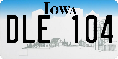 IA license plate DLE104