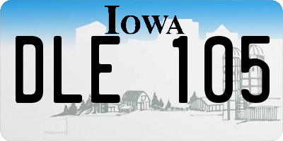 IA license plate DLE105