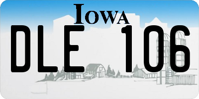 IA license plate DLE106