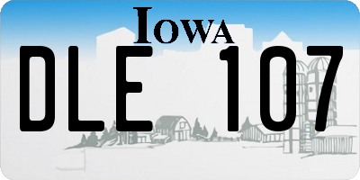 IA license plate DLE107