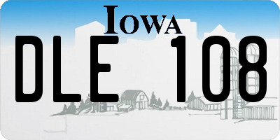 IA license plate DLE108