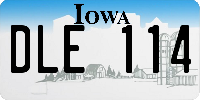 IA license plate DLE114